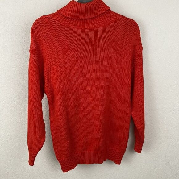 Vintage Knit Sweet Tree Red Turtleneck Sweater - Picture 4 of 4